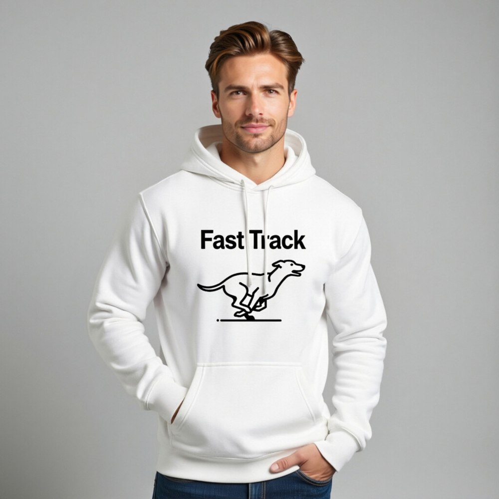 Fast Track Unisex Premium Pullover Hoodie - Soft Comfort, Bold Dog Design - Image 11