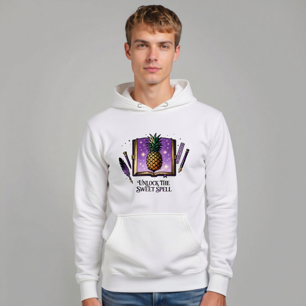 Unisex Premium Pullover Hoodie | Unlock the Sweet Spell Pineapple Book Design - Image 10