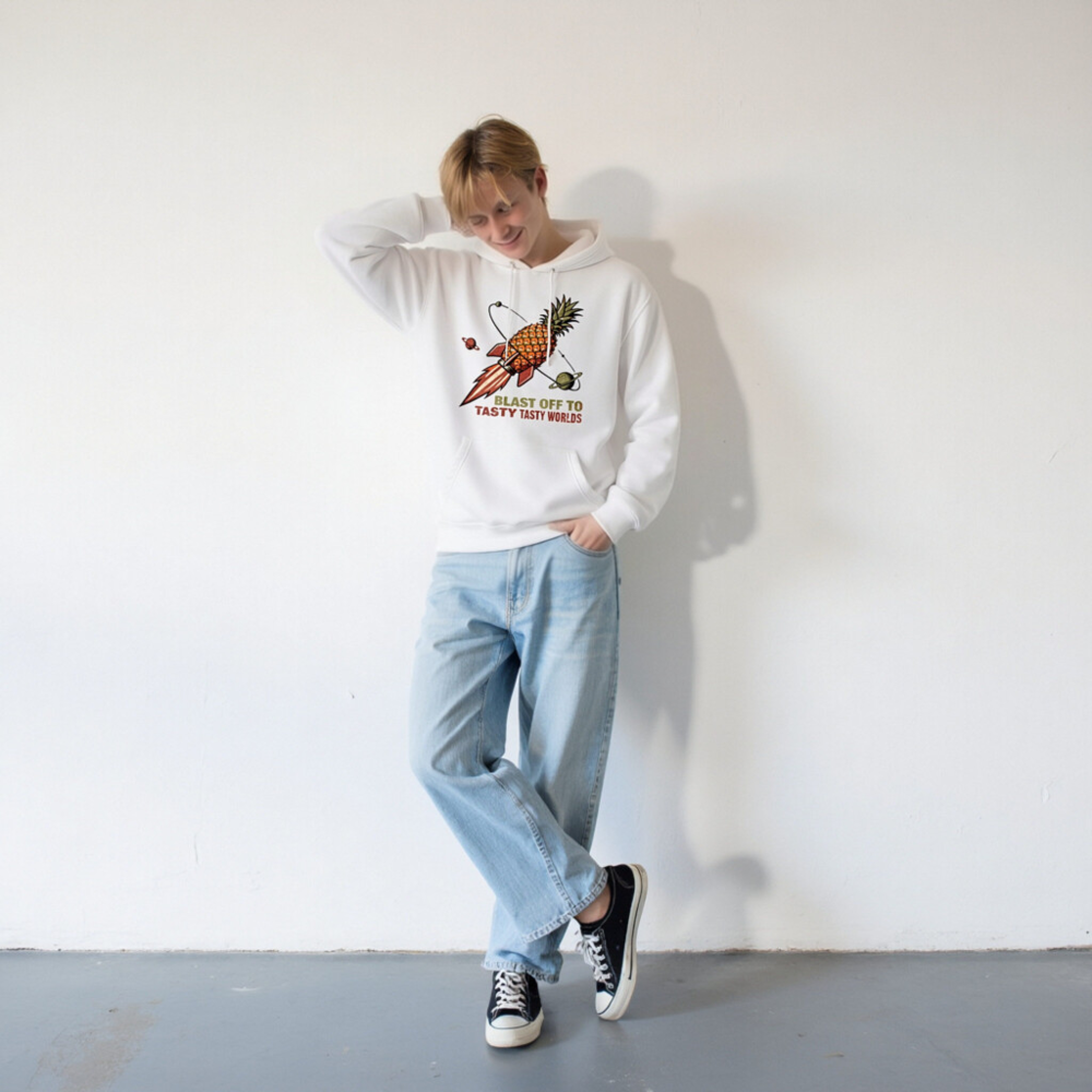 Pineapple Rocket Hoodie - Blast Off to Tasty Tasty Worlds Unisex Pullover - Image 6