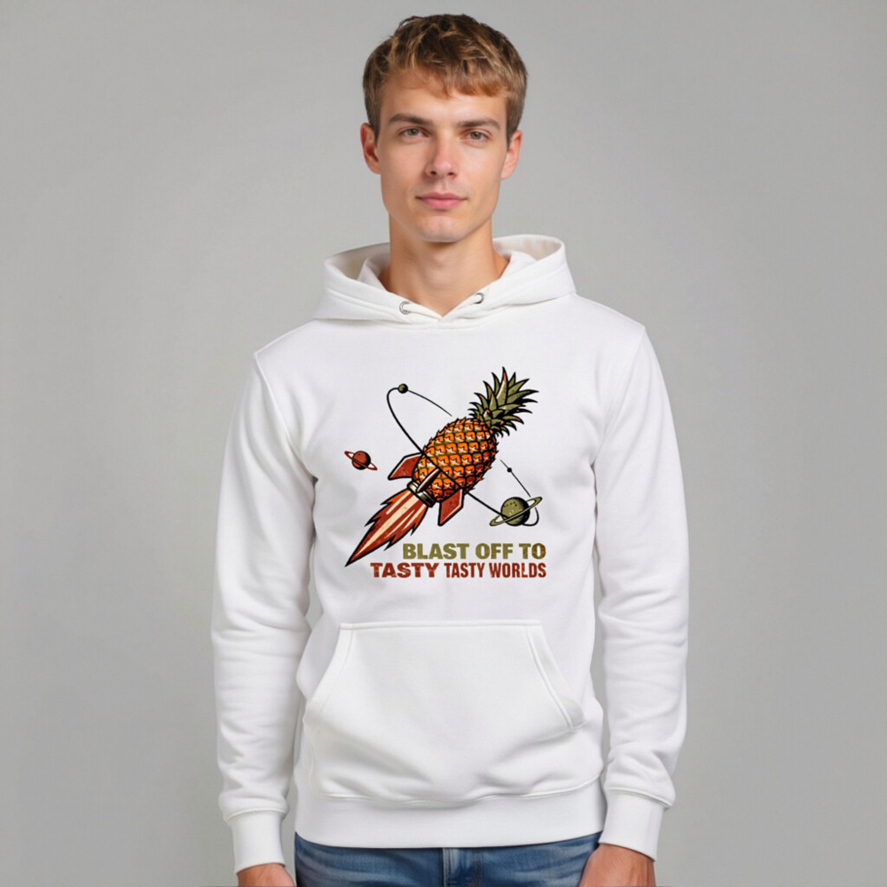 Pineapple Rocket Hoodie - Blast Off to Tasty Tasty Worlds Unisex Pullover - Image 10