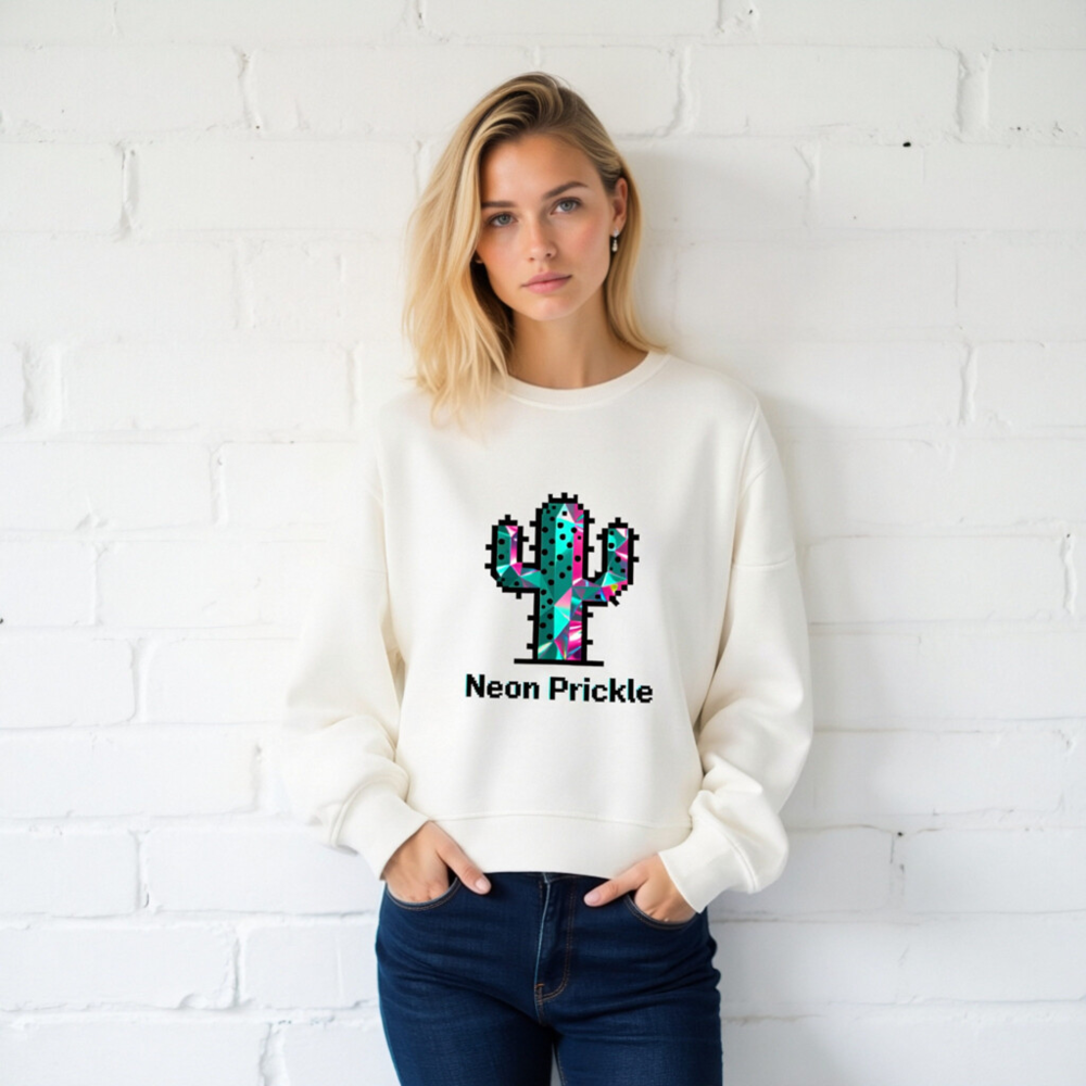 Neon Prickle Unisex Organic Sweatshirt | Eco-Friendly Cotton Blend - Image 2
