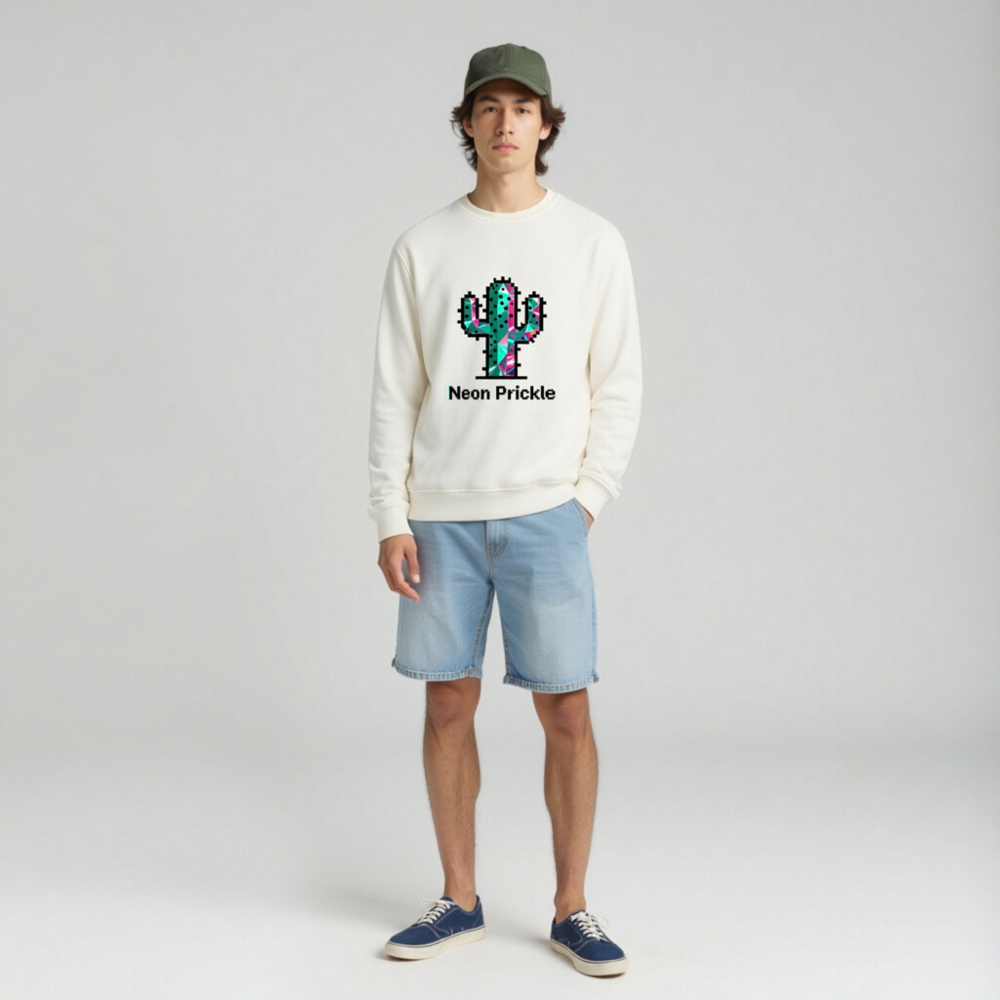 Neon Prickle Unisex Organic Sweatshirt | Eco-Friendly Cotton Blend - Image 3