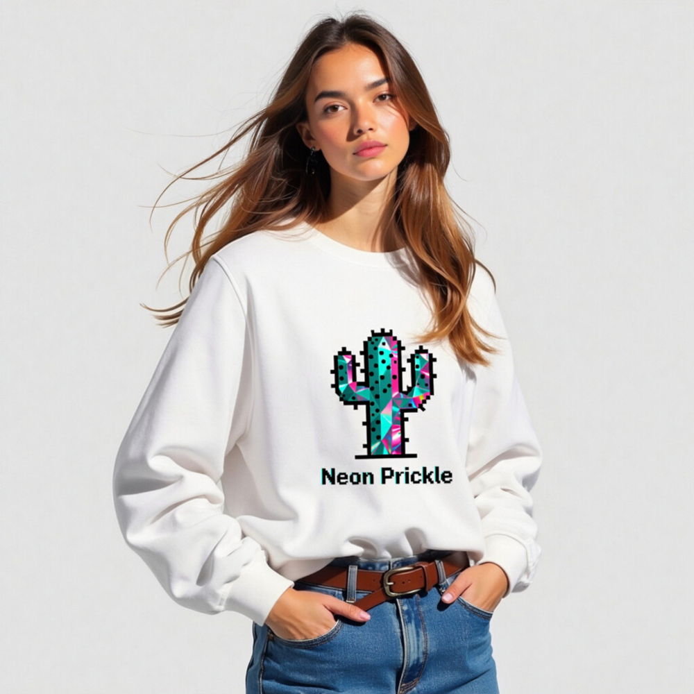 Neon Prickle Unisex Organic Sweatshirt | Eco-Friendly Cotton Blend - Image 5