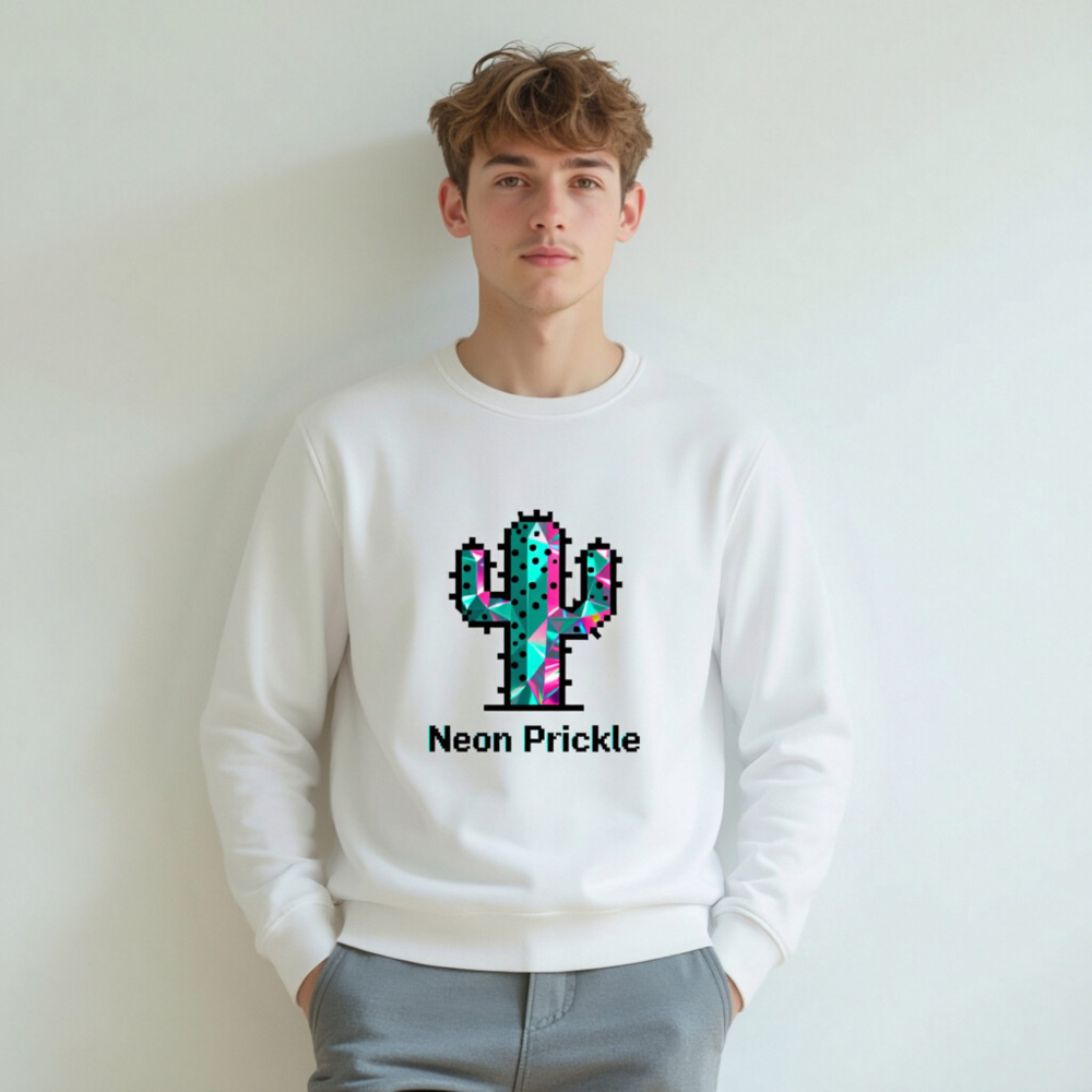 Neon Prickle Unisex Organic Sweatshirt | Eco-Friendly Cotton Blend - Image 6