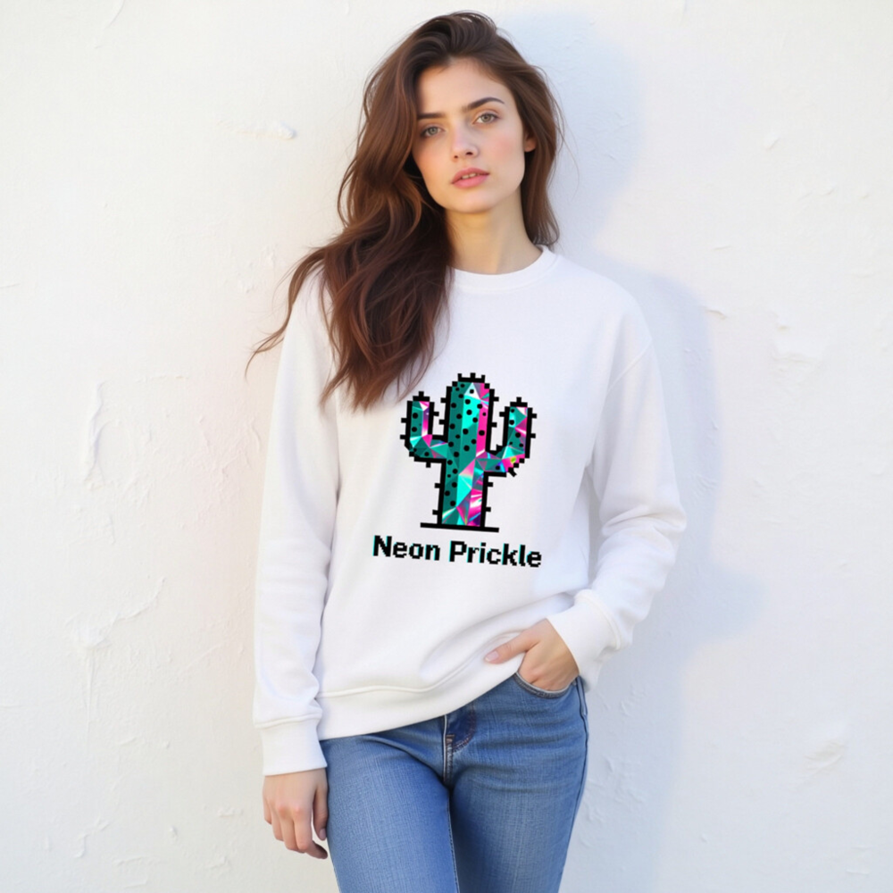 Neon Prickle Unisex Organic Sweatshirt | Eco-Friendly Cotton Blend - Image 7