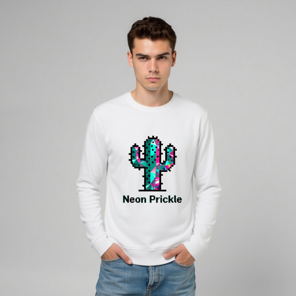 Neon Prickle Unisex Organic Sweatshirt | Eco-Friendly Cotton Blend - Image 9