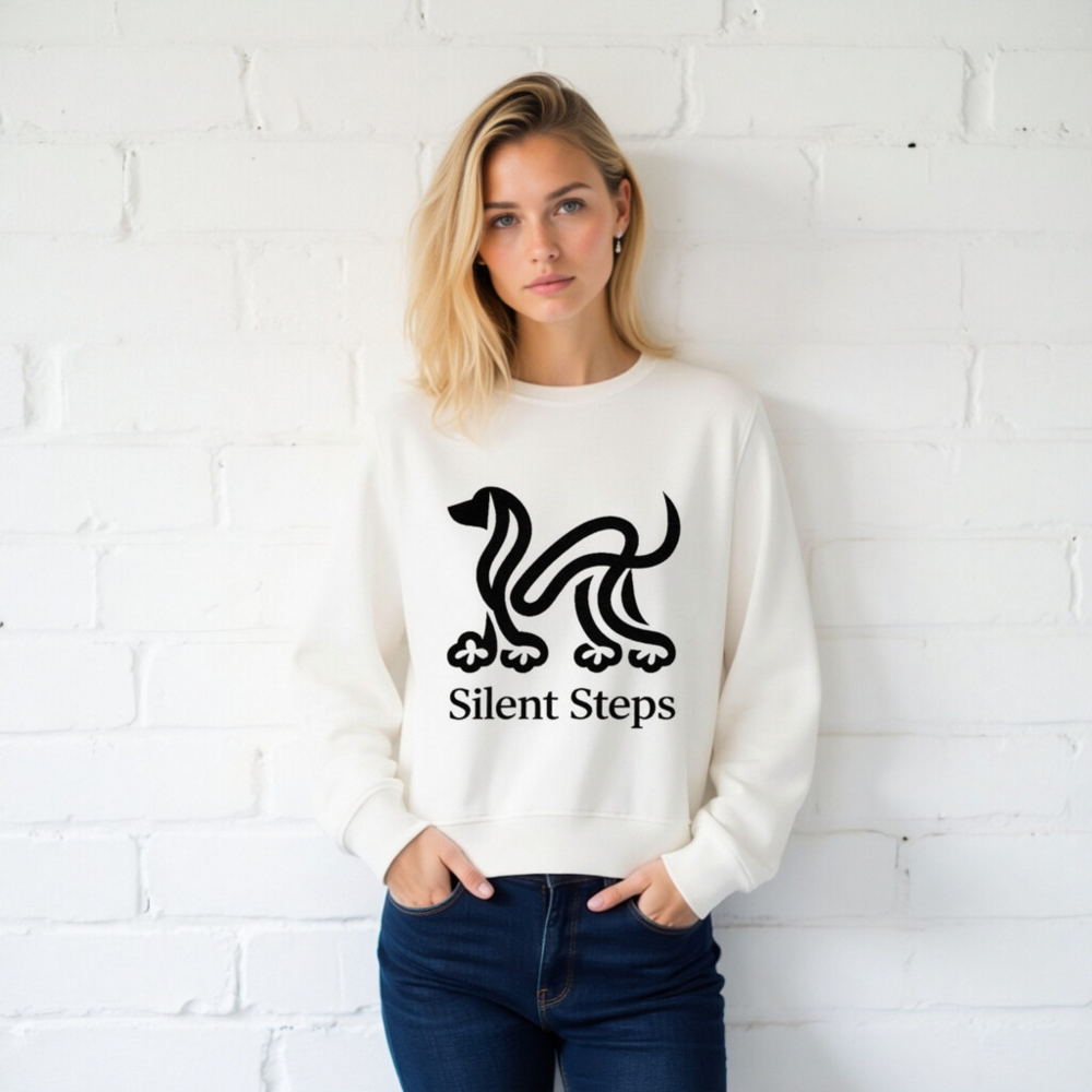 Unisex Organic Sweatshirt | Silent Steps Dog Design - Image 2