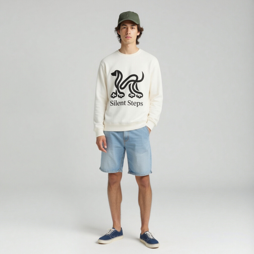 Unisex Organic Sweatshirt | Silent Steps Dog Design - Image 3