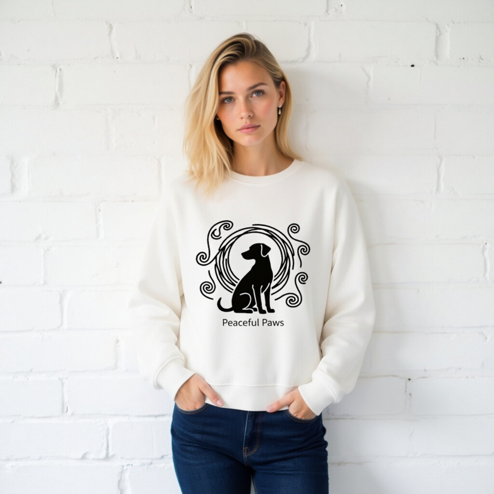 Unisex Organic Sweatshirt | Peaceful Paws Dog Design - Image 2