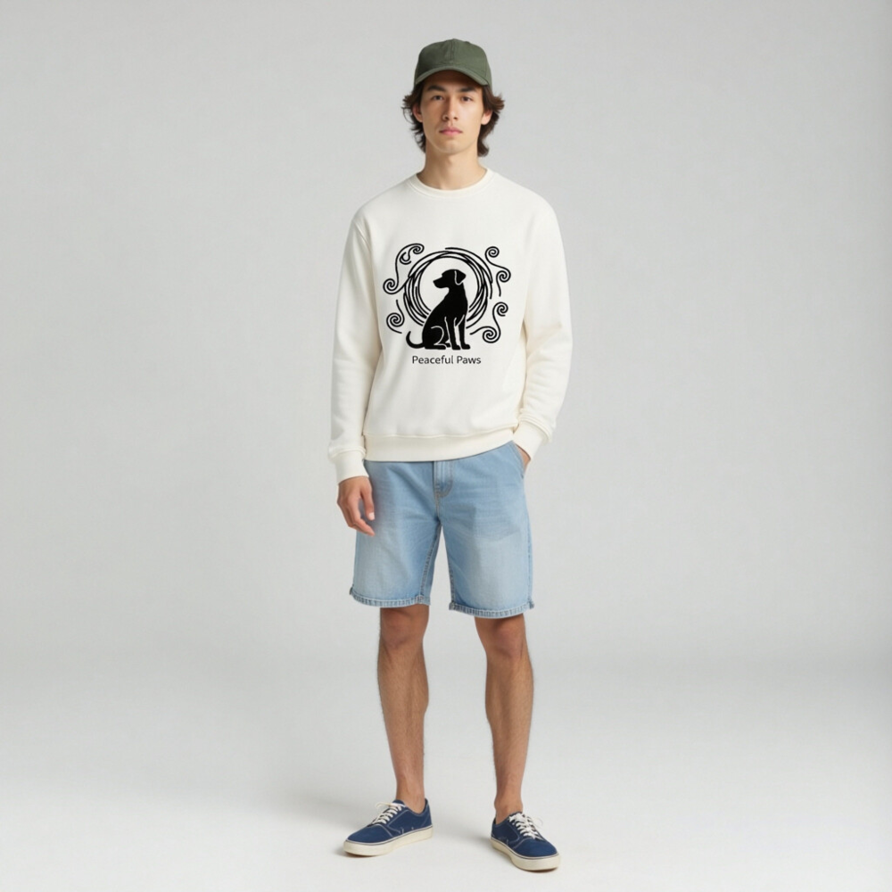 Unisex Organic Sweatshirt | Peaceful Paws Dog Design - Image 3