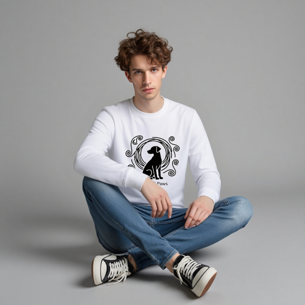 Unisex Organic Sweatshirt | Peaceful Paws Dog Design - Image 4