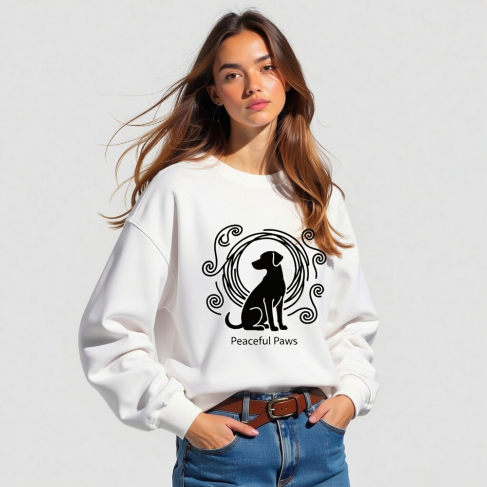 Unisex Organic Sweatshirt | Peaceful Paws Dog Design - Image 5