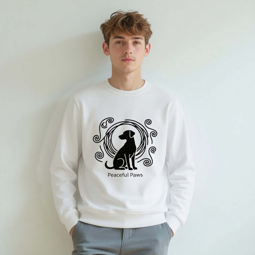 Unisex Organic Sweatshirt | Peaceful Paws Dog Design - Image 6