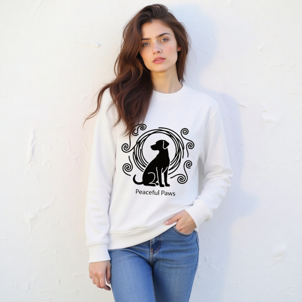 Unisex Organic Sweatshirt | Peaceful Paws Dog Design - Image 7