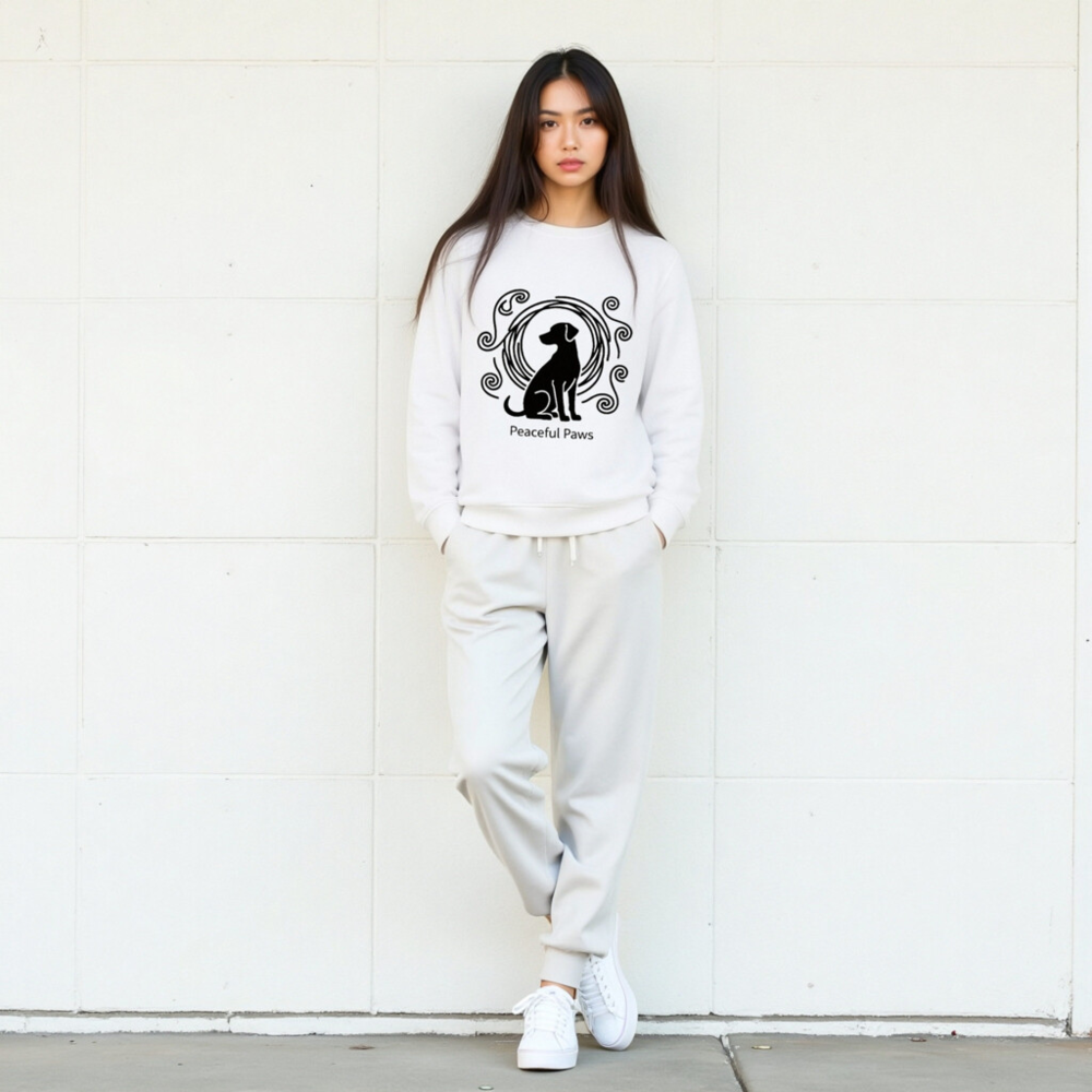 Unisex Organic Sweatshirt | Peaceful Paws Dog Design - Image 8