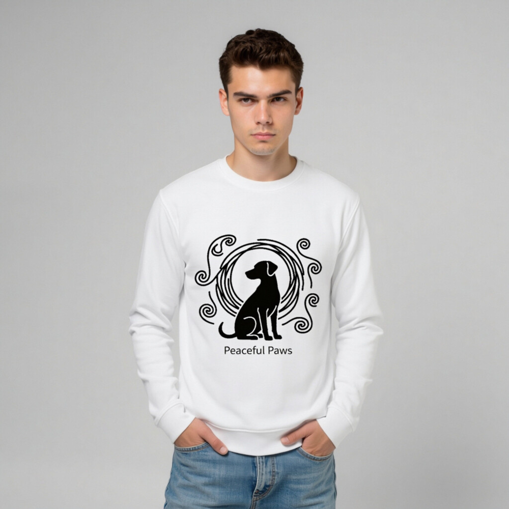 Unisex Organic Sweatshirt | Peaceful Paws Dog Design - Image 9