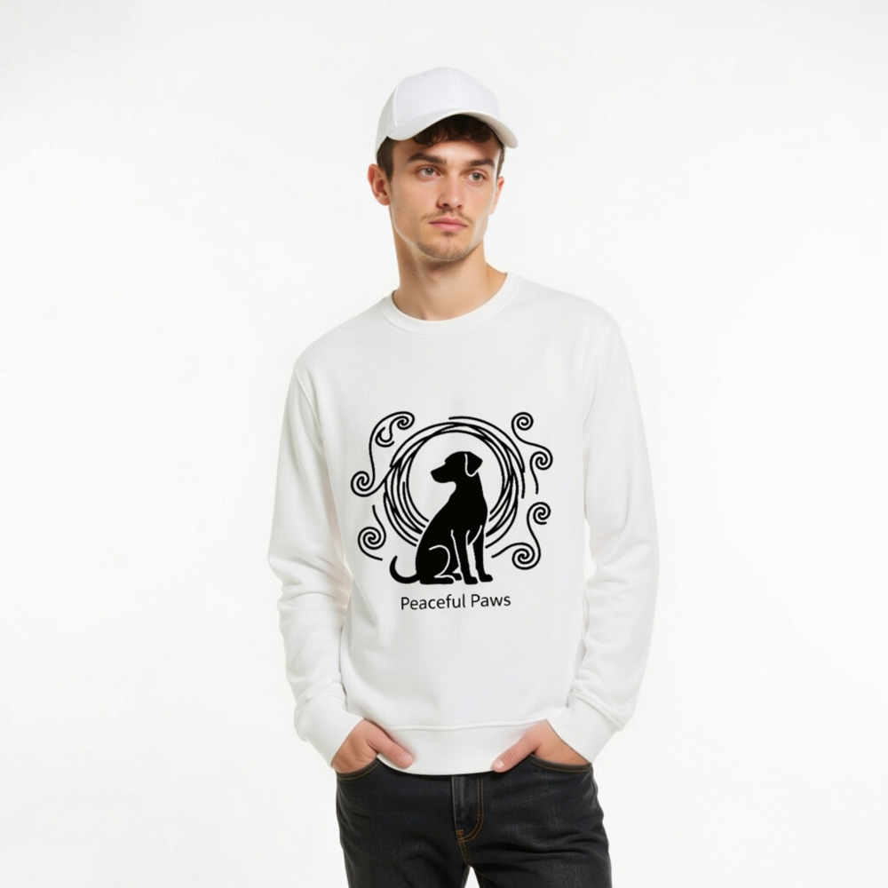 Unisex Organic Sweatshirt | Peaceful Paws Dog Design - Image 10