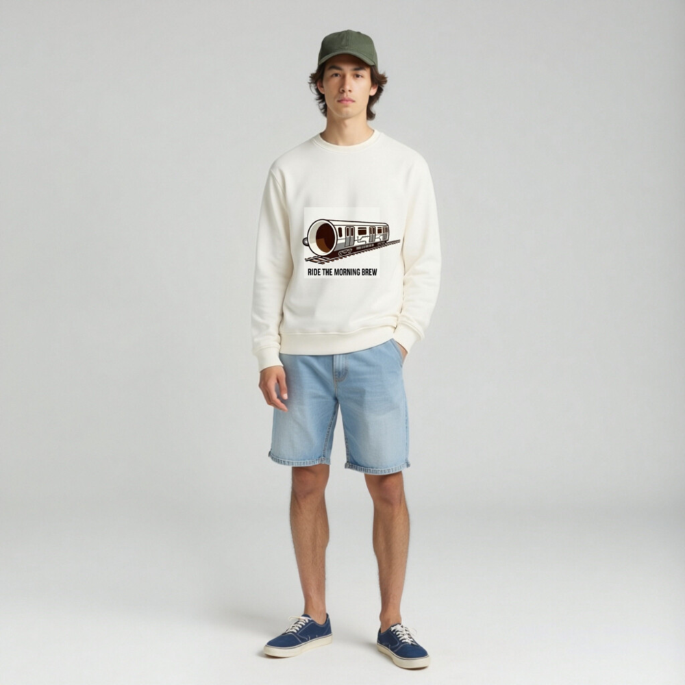 Ride the Morning Brew | Organic Unisex Sweatshirt - Image 3