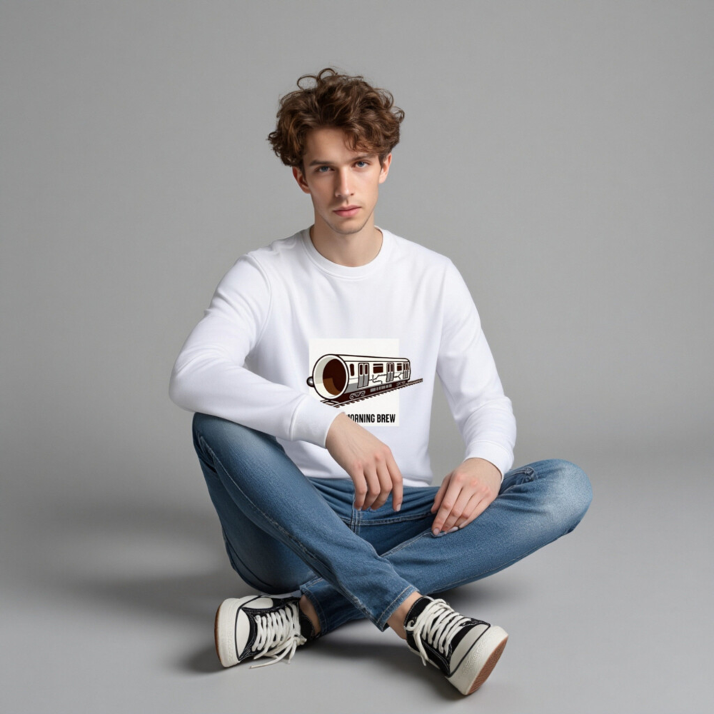 Ride the Morning Brew | Organic Unisex Sweatshirt - Image 4