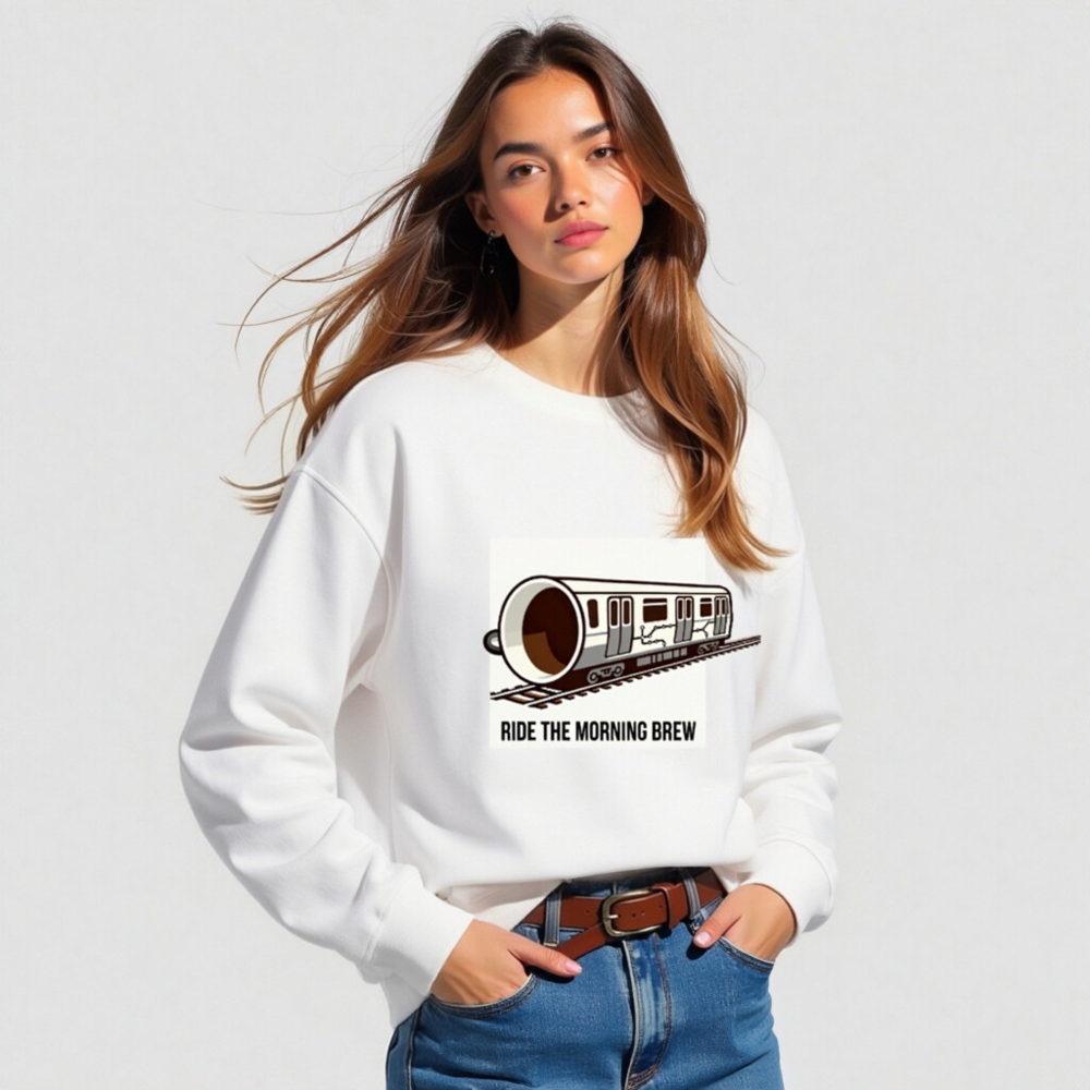 Ride the Morning Brew | Organic Unisex Sweatshirt - Image 5