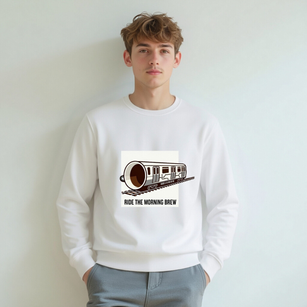 Ride the Morning Brew | Organic Unisex Sweatshirt - Image 6