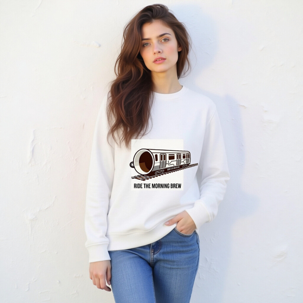 Ride the Morning Brew | Organic Unisex Sweatshirt - Image 7