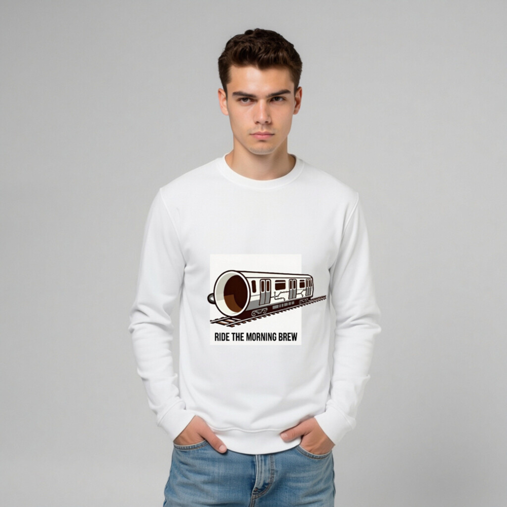 Ride the Morning Brew | Organic Unisex Sweatshirt - Image 9