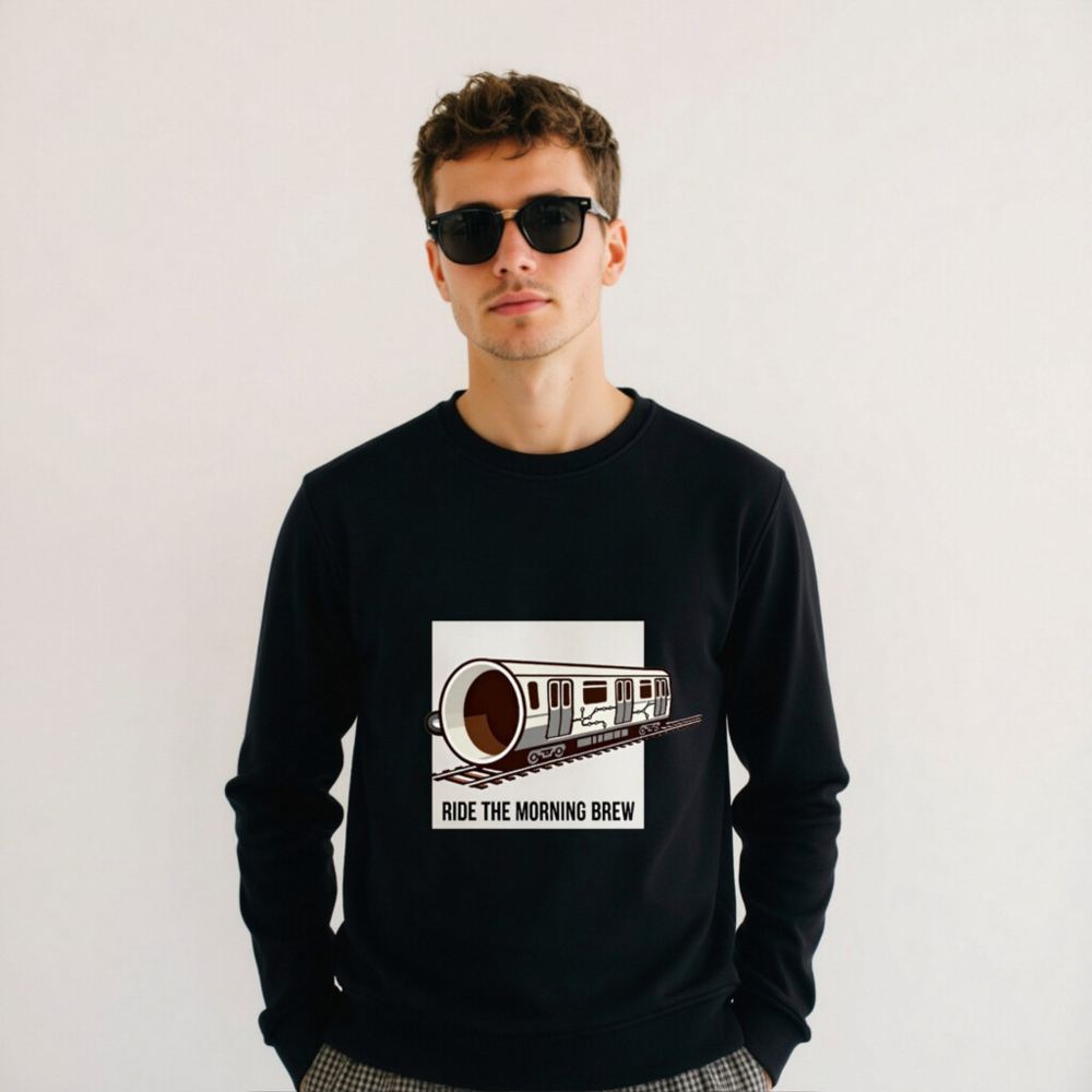 Ride the Morning Brew | Organic Cotton Unisex Sweatshirt - Image 5