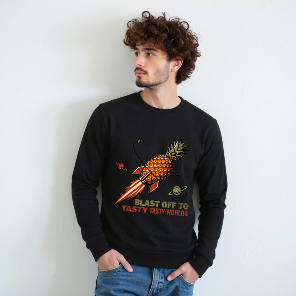 Organic Pineapple Rocket Sweatshirt | Unisex Tasty Worlds Adventure - Image 11