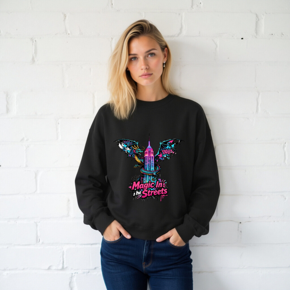 Magic In the Streets Dragon Sweatshirt | Unisex Crew Neck - Image 2
