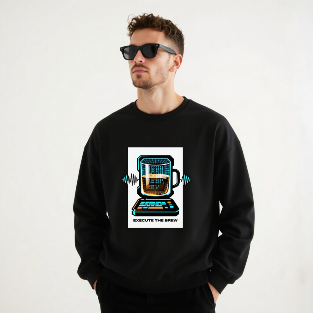 Unisex Crew Neck Sweatshirt - Execute the Brew Coffee Tech Design - Image 11