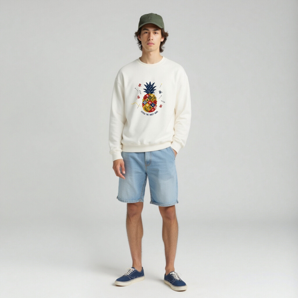 Unisex Pineapple Patchwork Sweatshirt - Stitch the Sweet Home - Image 3