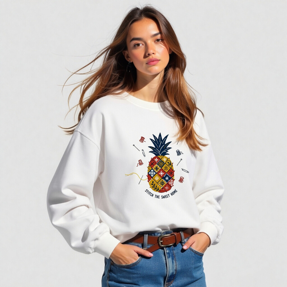 Unisex Pineapple Patchwork Sweatshirt - Stitch the Sweet Home - Image 4