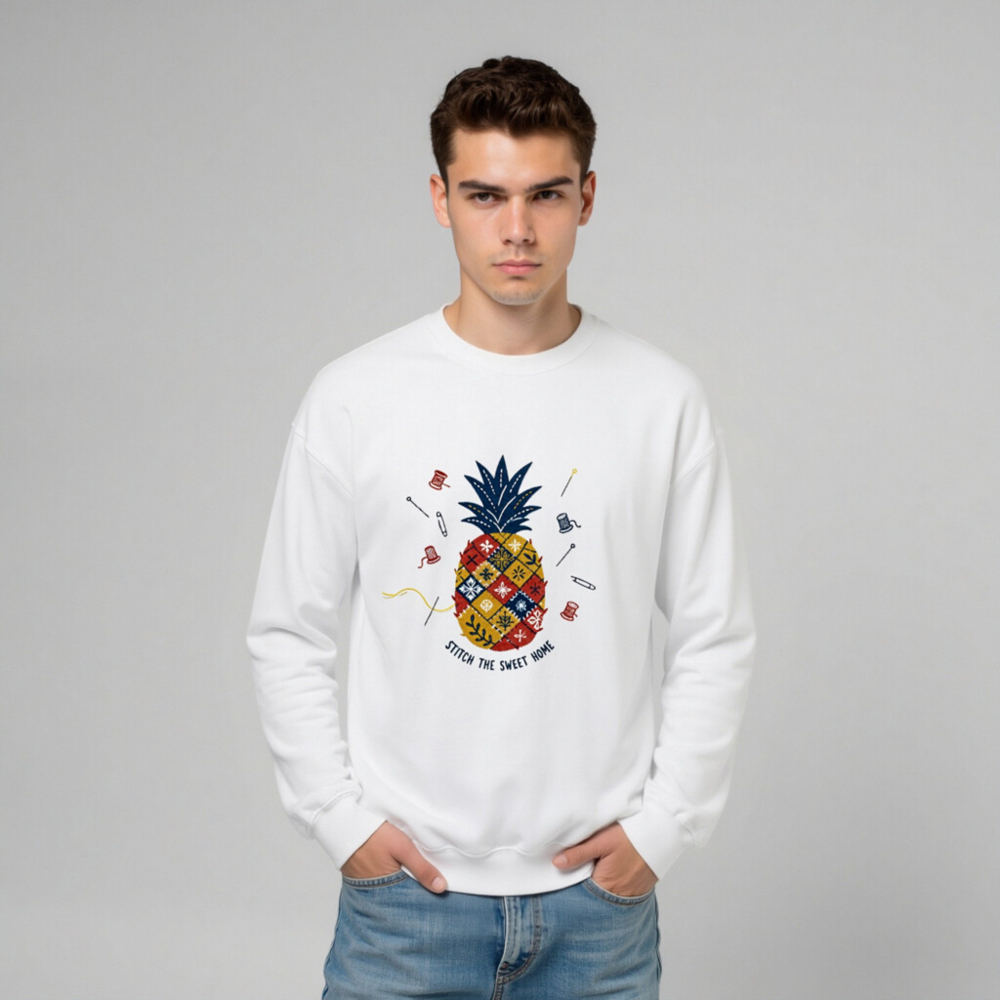 Unisex Pineapple Patchwork Sweatshirt - Stitch the Sweet Home - Image 8