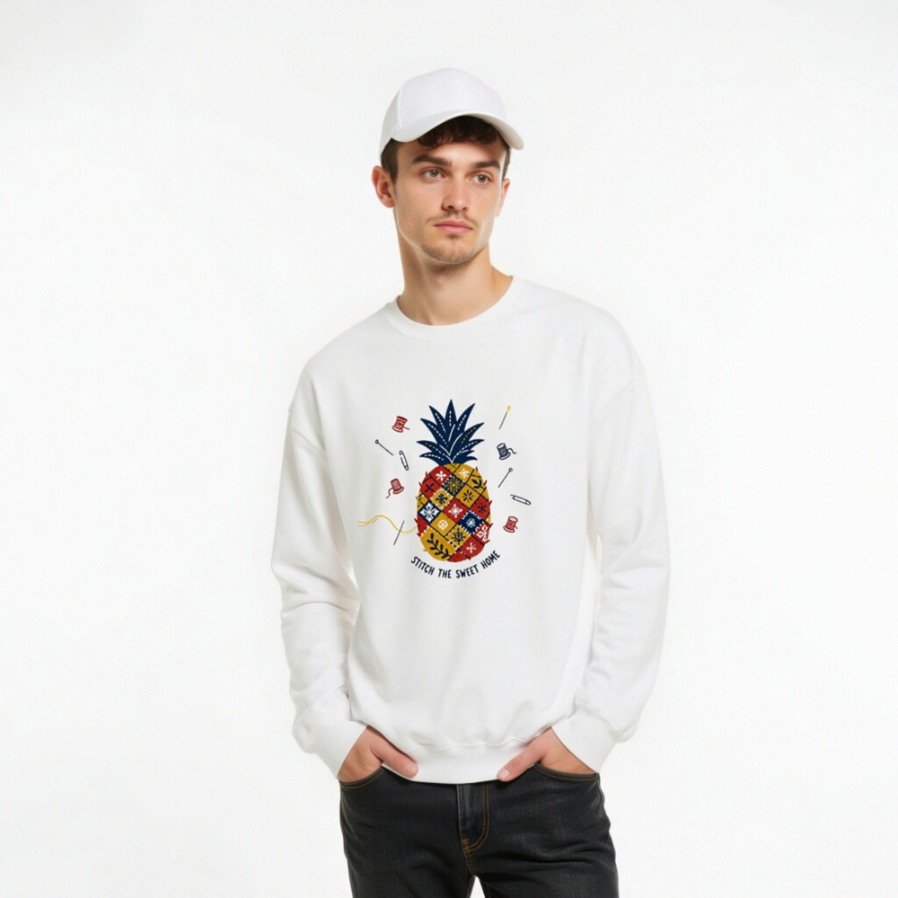 Unisex Pineapple Patchwork Sweatshirt - Stitch the Sweet Home - Image 9