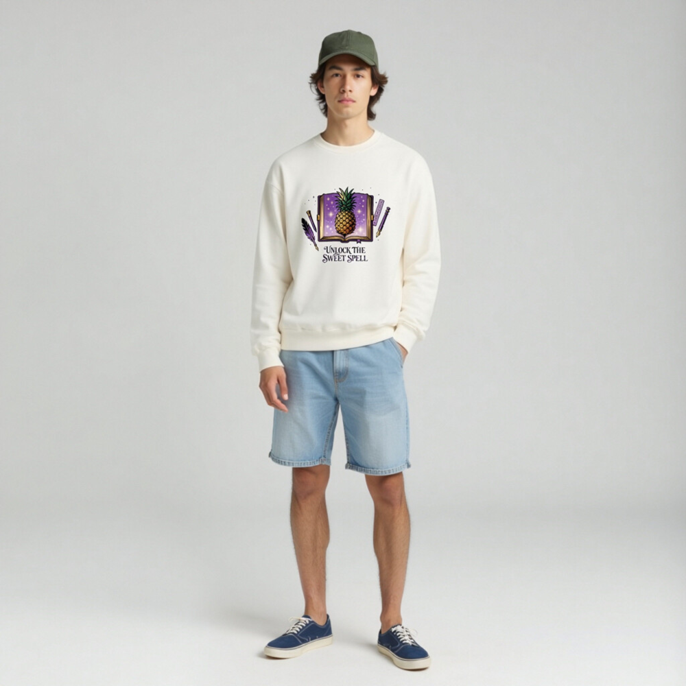 Unisex Pineapple Spell Book Sweatshirt | Unlock the Sweet Spell - Image 3