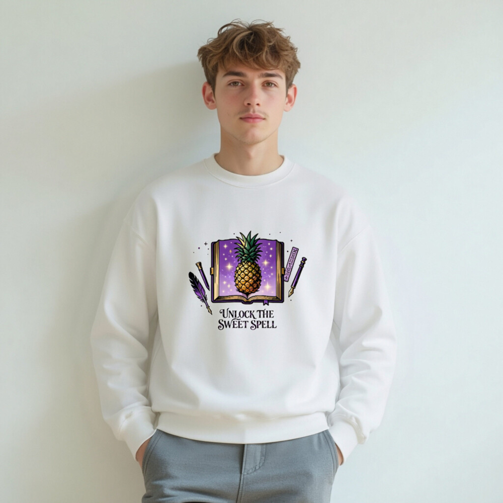 Unisex Pineapple Spell Book Sweatshirt | Unlock the Sweet Spell - Image 5