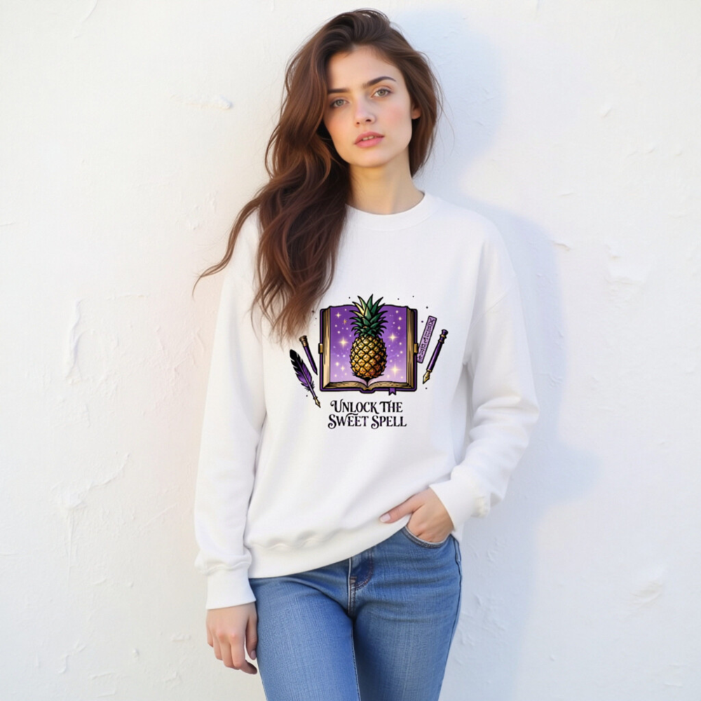 Unisex Pineapple Spell Book Sweatshirt | Unlock the Sweet Spell - Image 6