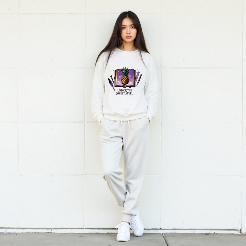 Unisex Pineapple Spell Book Sweatshirt | Unlock the Sweet Spell - Image 7