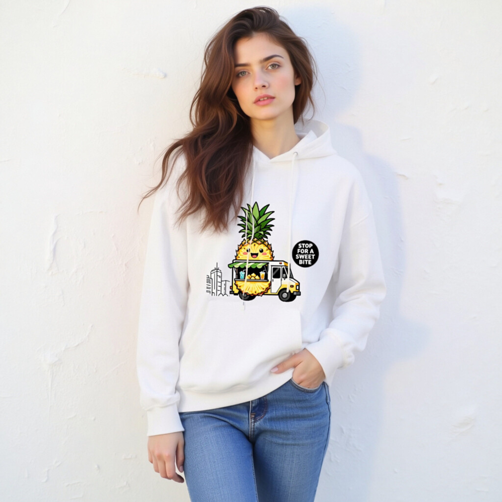 Pineapple Food Truck Sweatshirt | Unisex Crew Neck | Stop for a Sweet Bite - Image 6