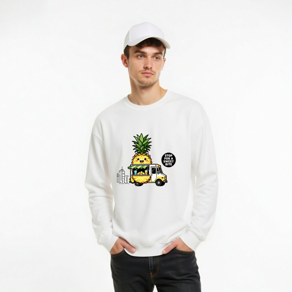 Pineapple Food Truck Sweatshirt | Unisex Crew Neck | Stop for a Sweet Bite - Image 9