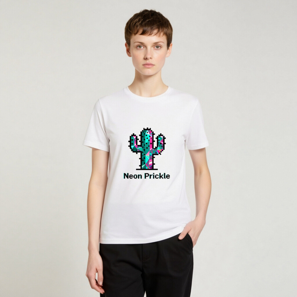 Neon Prickle Cactus Unisex Organic Cotton T-Shirt - Eco-Friendly & Comfortable - Image 3