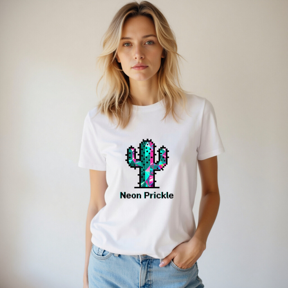 Neon Prickle Cactus Unisex Organic Cotton T-Shirt - Eco-Friendly & Comfortable - Image 6