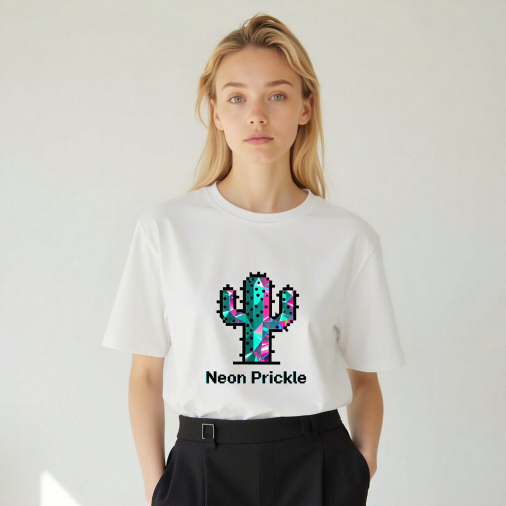 Neon Prickle Cactus Unisex Organic Cotton T-Shirt - Eco-Friendly & Comfortable - Image 7