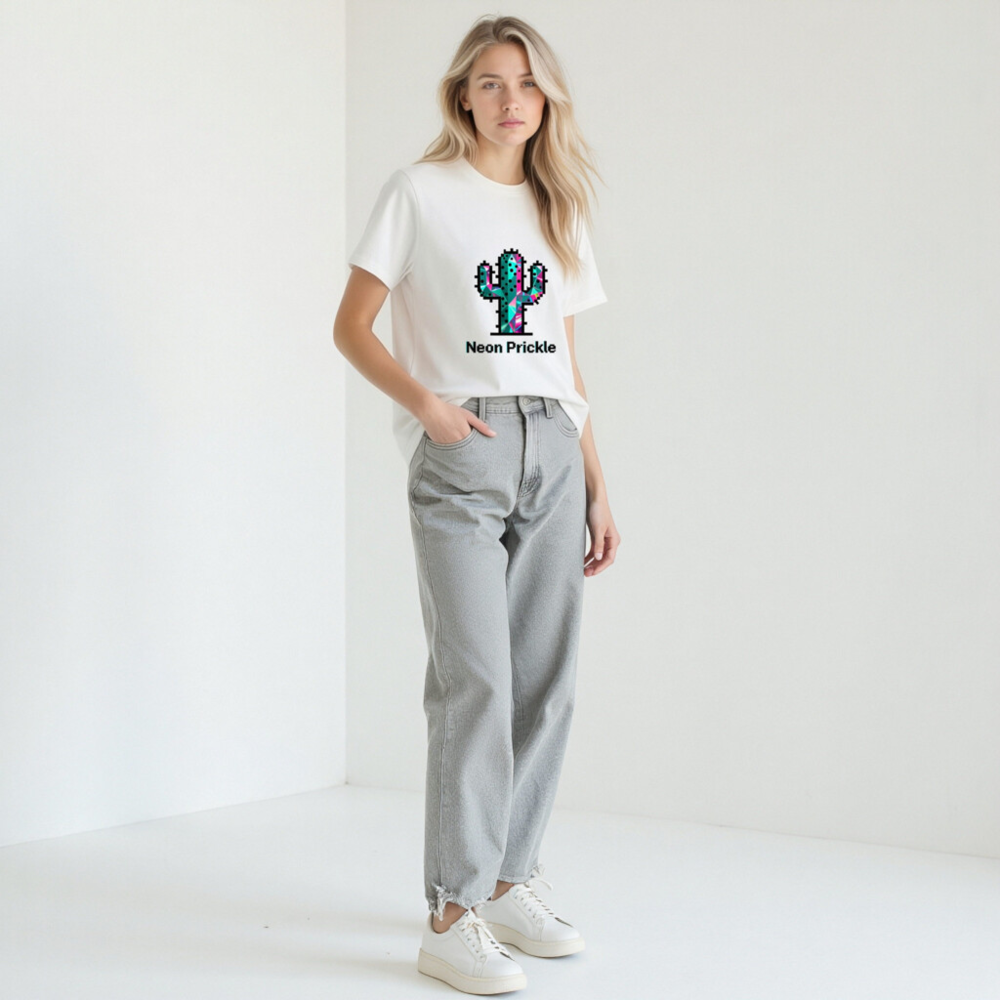 Neon Prickle Cactus Unisex Organic Cotton T-Shirt - Eco-Friendly & Comfortable - Image 8