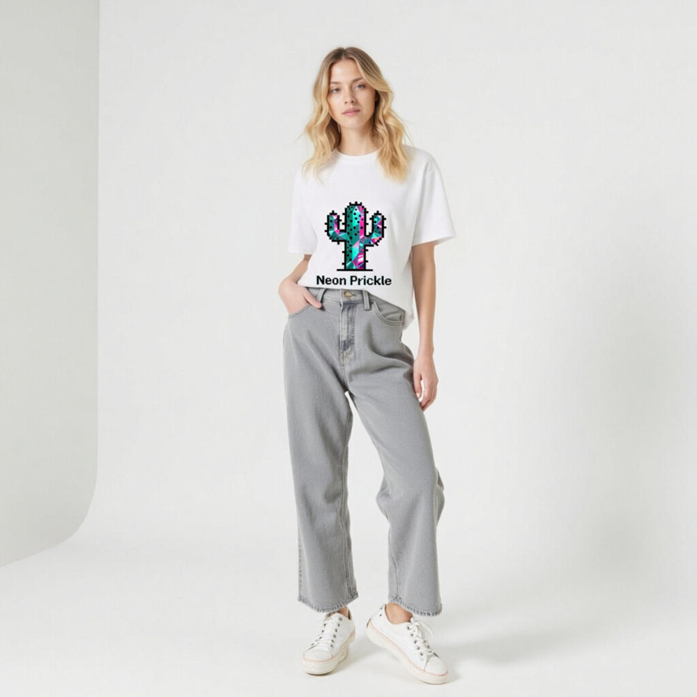 Neon Prickle Cactus Unisex Organic Cotton T-Shirt - Eco-Friendly & Comfortable - Image 9