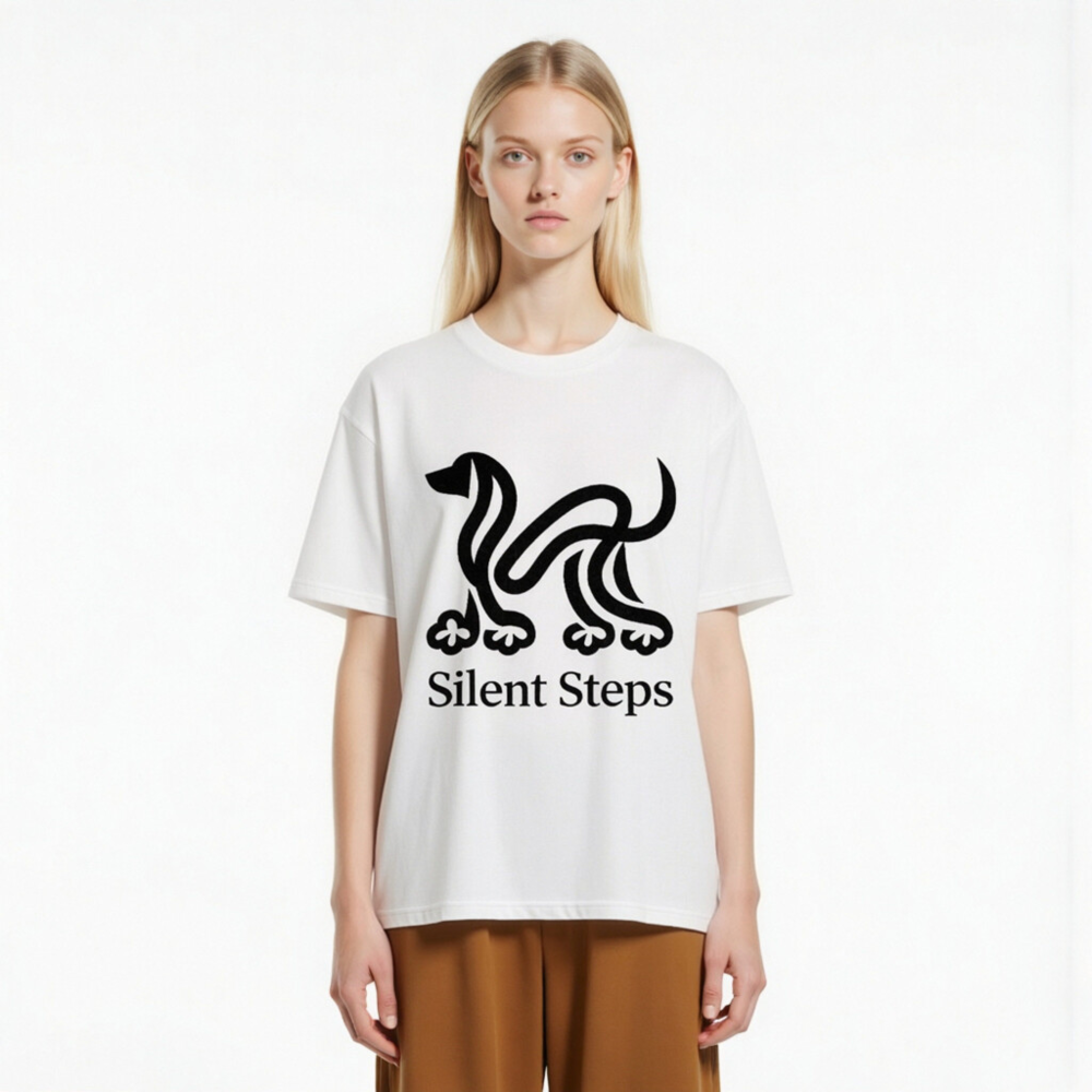 Unisex Organic Cotton T-Shirt | Silent Steps Dog Design - Eco-Friendly, Comfortable & Sustainable - Image 2