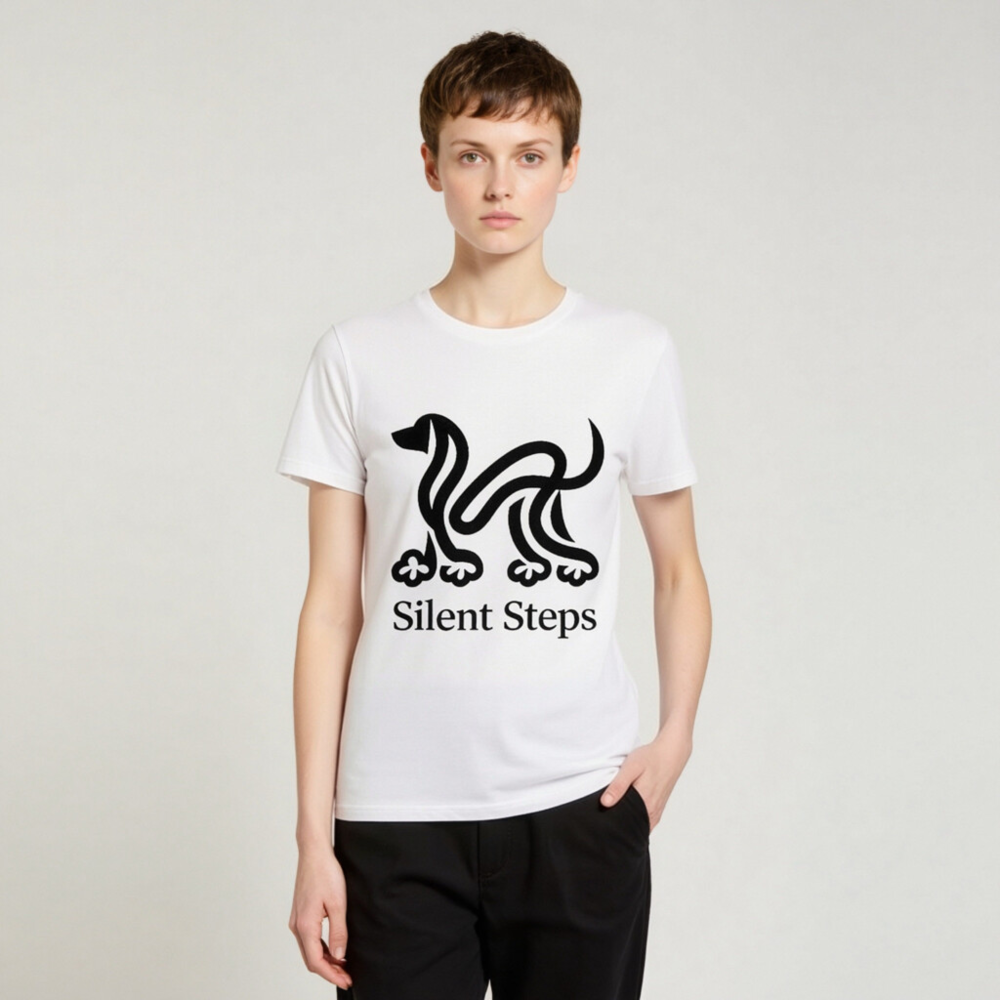 Unisex Organic Cotton T-Shirt | Silent Steps Dog Design - Eco-Friendly, Comfortable & Sustainable - Image 3