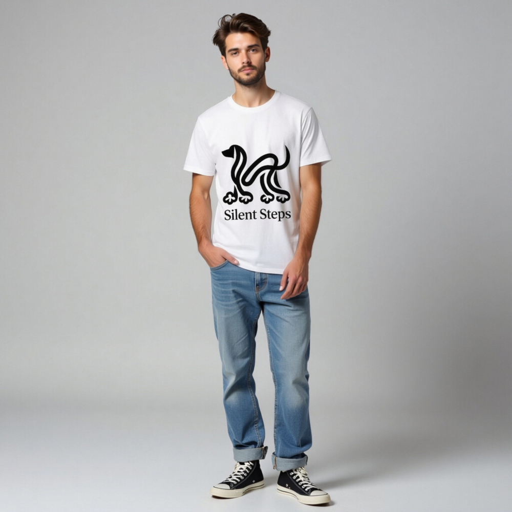Unisex Organic Cotton T-Shirt | Silent Steps Dog Design - Eco-Friendly, Comfortable & Sustainable - Image 4