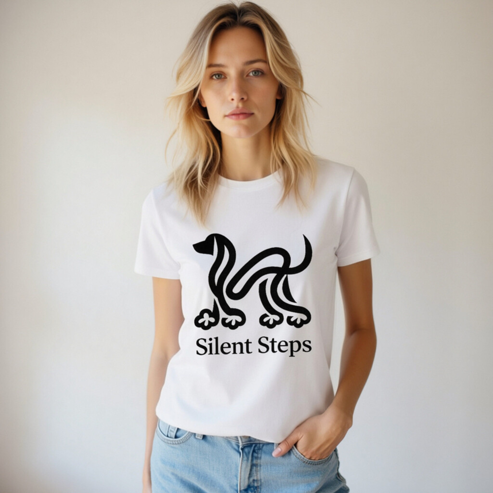 Unisex Organic Cotton T-Shirt | Silent Steps Dog Design - Eco-Friendly, Comfortable & Sustainable - Image 6